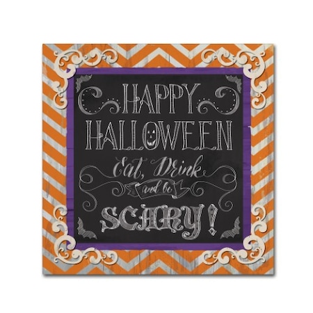 Fiona Stokes-Gilbert 'Happy Halloween' Canvas Art,18x18